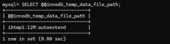 MYSQL Temporary tablespace files used by InnoDB